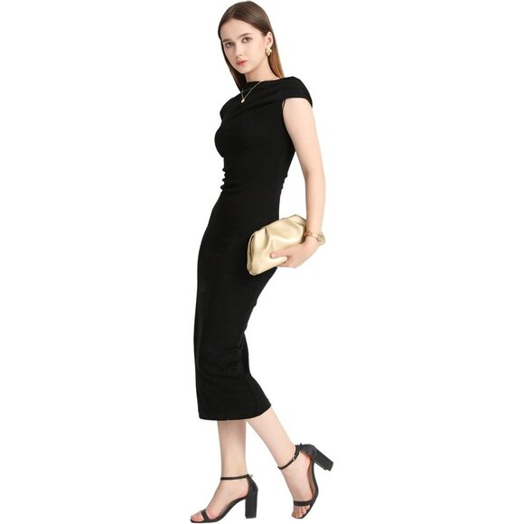 🆕Women's Gold PU Leather Soft Clutch Purse Formal Elegant Evening Bag Luxurious - Picture 3 of 9